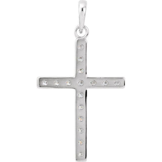 Platinum 1/2 CTW Natural Diamond Cross Pendant