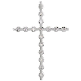 Platinum 5/8 CTW Natural Diamond Cross Pendant
