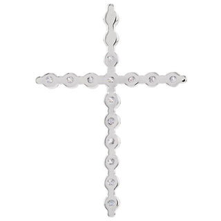 14K White 1/3 CTW Lab-Grown Diamond Cross Pendant