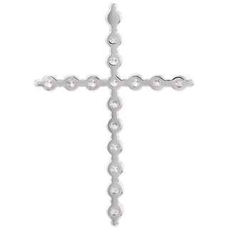 14K White 7/8 CTW Lab-Grown Diamond Cross Pendant