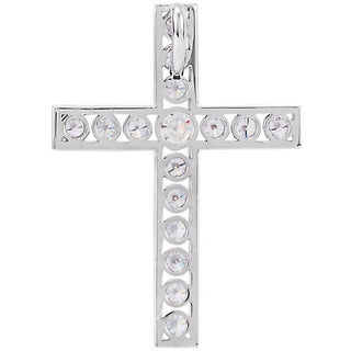 Platinum 1 1/4 CTW Natural Diamond Cross Pendant
