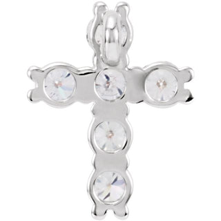 14K White 9/10 CTW Lab-Grown Diamond Pendant
