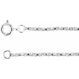 16 Inch Twisted Box Chain With Spring Ring Sterling Silver