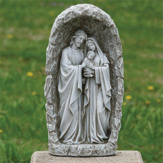 18.75-Inch Led Solar Holy Family Grotto Garden Statue