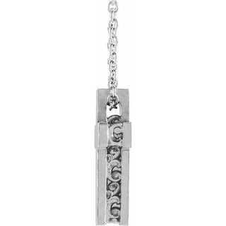Sterling Silver Scroll Cross 16-18" Necklace