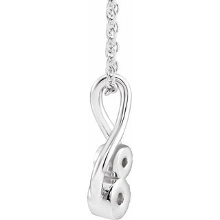 Sterling Silver .07 CTW Natural Diamond Hold You Forever 16-18" Necklace