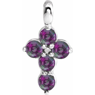 Platinum Natural Alexandrite Cross Pendant