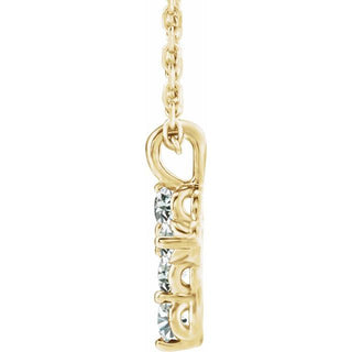 14K Yellow 1/6 CTW Natural Diamond Cross 16-18" Necklace
