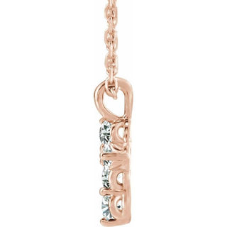 14K Rose 1/6 CTW Natural Diamond Cross 16-18" Necklace