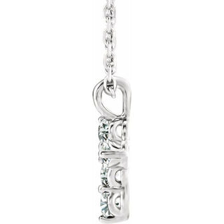 Sterling Silver 1/6 CTW Natural Diamond Cross 16-18" Necklace