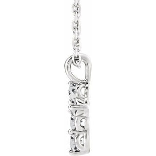 Sterling Silver Natural White Sapphire Cross 16-18" Necklace