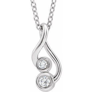 14K White .07 CTW Natural Diamond Hold You Forever 16-18" Necklace