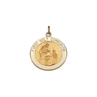 14K Yellow 18 mm First Communion Medal