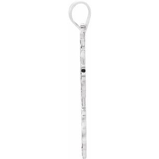 14K White 26x17 mm Orthodox Cross Pendant 