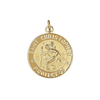 14K Yellow 15 mm Saint Christopher Medal