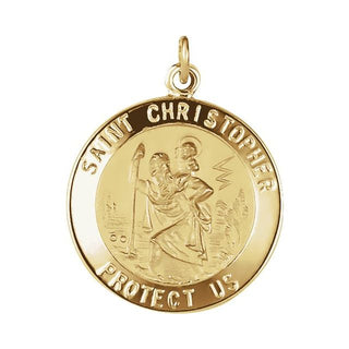 14K Yellow 20 mm Saint Christopher Medal