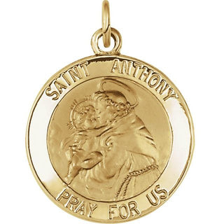 14K Yellow 18 mm Saint Anthony Medal
