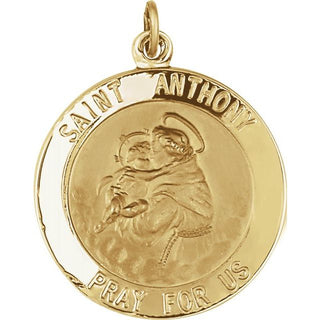 14K Yellow 22 mm Saint Anthony Medal
