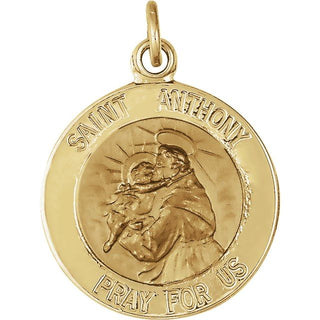 14K Yellow 15 mm Saint Anthony Medal