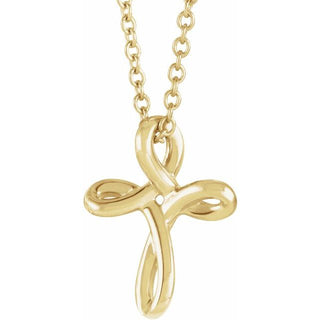 14K Yellow Youth Cross 15" Necklace