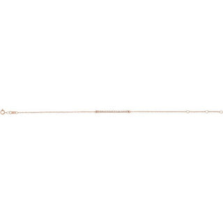 14K Rose 1/8 CTW Natural Diamond Bar 6 1/2-71/2" Bracelet