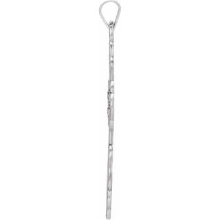 14K White 32x21 mm Orthodox Cross Pendant 