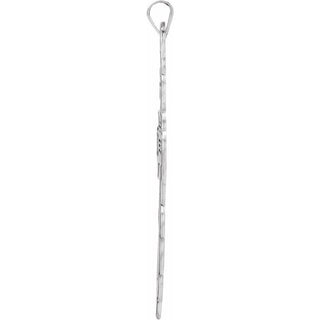 Sterling Silver Orthodox Cross Pendant with Black Inlay without Packaging