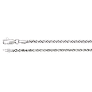 20-inch Diamond Cut Wheat Chain with Lobster Clasp - Sterling Silver