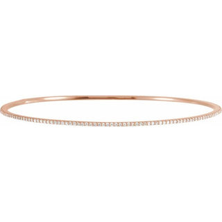 14K Rose 1 CTW Lab-Grown Diamond Stackable Bangle 8" Bracelet