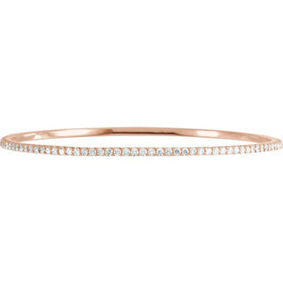 14K Rose 4 CTW Lab-Grown Diamond Stackable Bangle 8" Bracelet