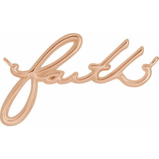 14K Rose 21.3 mm Faith Necklace Center