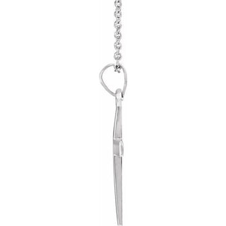 14K White Cross 18" Necklace  