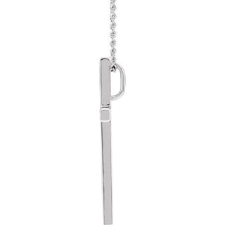14K White 29.5x18.2 mm Cross 18" Necklace