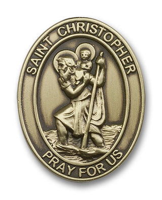 Gold Finish Saint Christopher Visor Clip