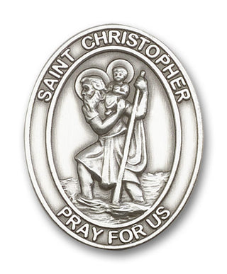 Silver Finish Saint Christopher Visor Clip