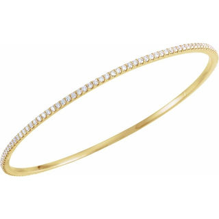 14K Yellow 2 CTW Natural Diamond Stackable Bangle 8" Bracelet