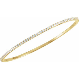 14K Yellow 4 CTW Lab-Grown Diamond Stackable Bangle 8" Bracelet