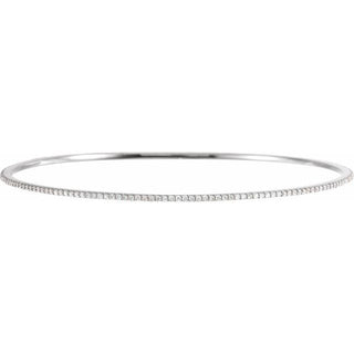 14K White 1 CTW Lab-Grown Diamond Stackable Bangle 8" Bracelet