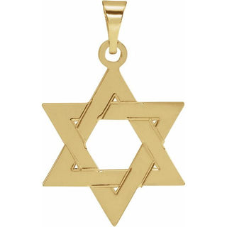 14K Yellow 17x15 mm Star of David Pendant