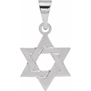 14K White 12x9 mm Star of David Pendant