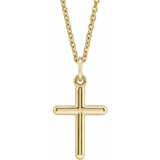 14K Yellow Cross 18" Necklace