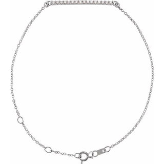 Platinum 1/8 CTW Natural Diamond Bar 6 1/2-71/2" Bracelet