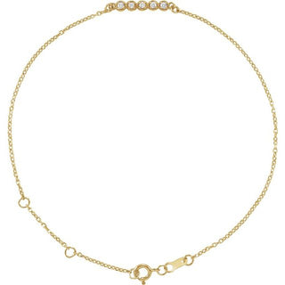 14K Yellow .07 CTW Natural Diamond Bar 6 1/2-7 1/2" Bracelet