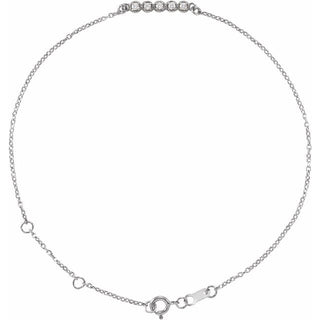 Platinum .07 CTW Natural Diamond Bar 6 1/2-7 1/2" Bracelet