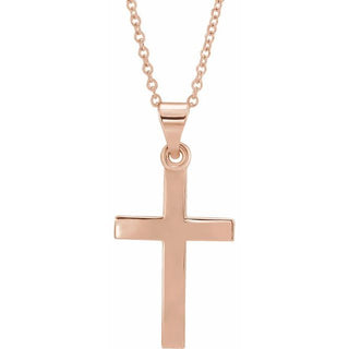 14K Rose Cross 18" Necklace  