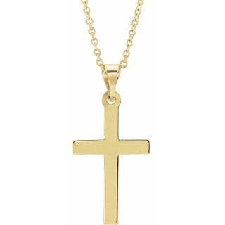 18K Yellow Gold-Plated Sterling Silver Cross 18" Necklace