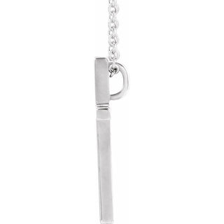 14K White 12x7.6 mm Cross 18" Necklace