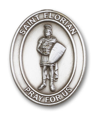 Silver Finish Saint Florian Visor Clip