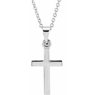 14K White Cross 18" Necklace  
