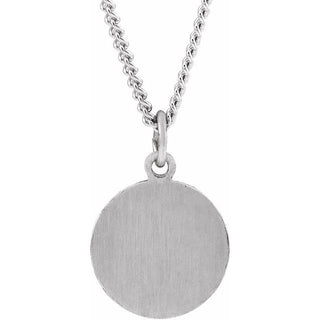 Sterling Silver 22 mm Guardian Angel Medal 18" Necklace